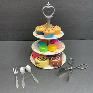 Tiered Dessert Stand w/Play Food