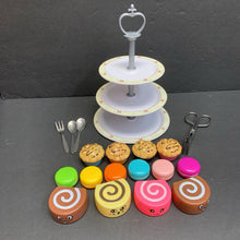 Load image into Gallery viewer, Tiered Dessert Stand w/Play Food
