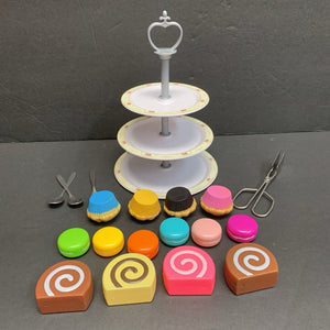 Tiered Dessert Stand w/Play Food