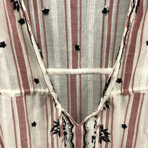 Striped Maxi Dress w/Floral Embroidery (Anouk Grewal)