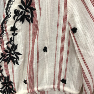Striped Maxi Dress w/Floral Embroidery (Anouk Grewal)