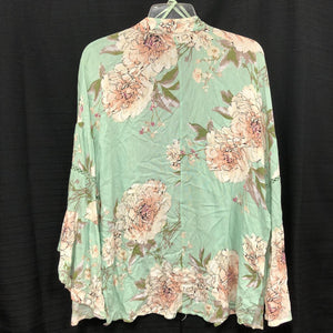Floral Open Front Kimono Top (Loveriche)