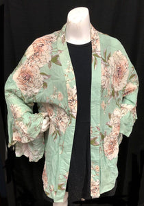 Floral Open Front Kimono Top (Loveriche)