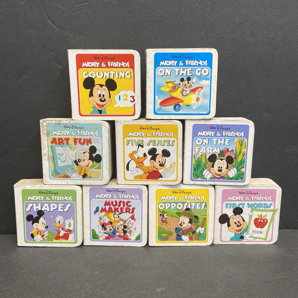 9pk Mickey & Friends Mini Board Books Set -character board