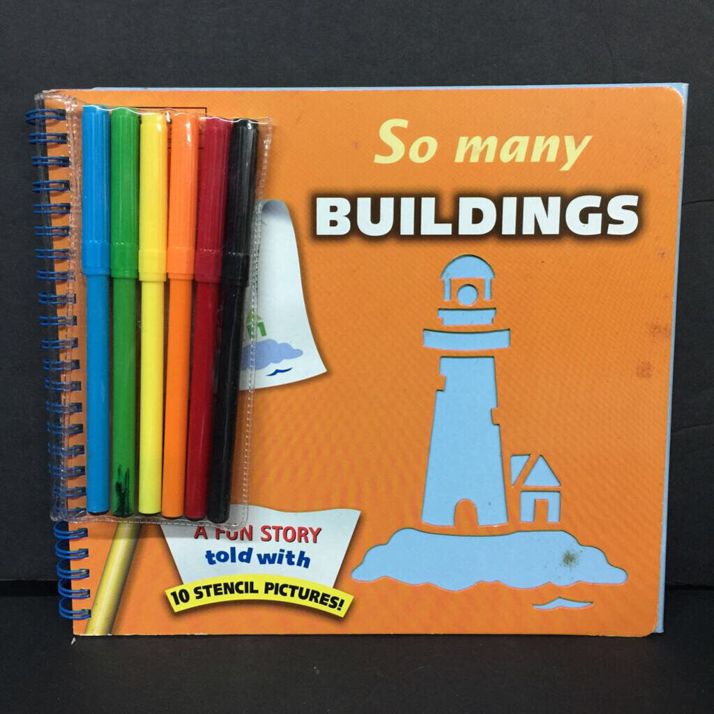 So Many Buildings: A Fun Story Told with 10 Stencil Pictures -activity board
