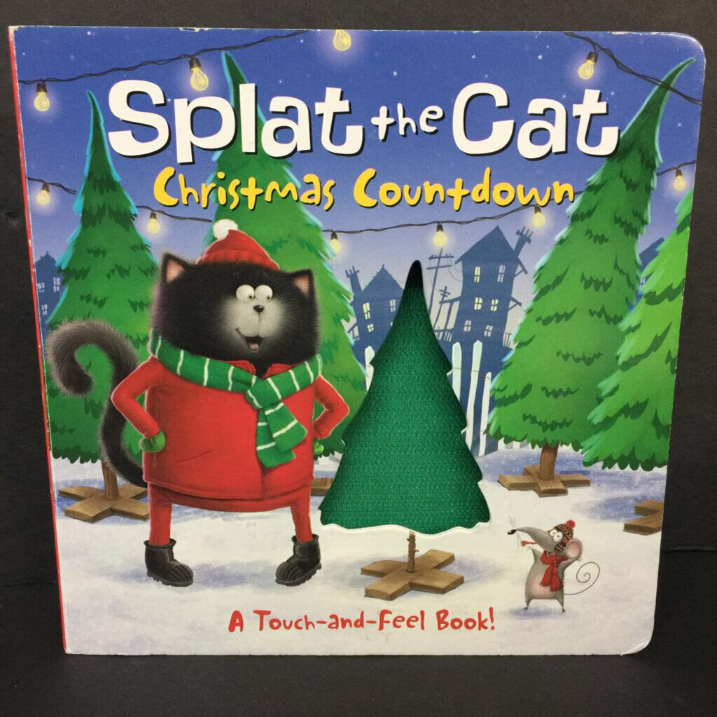 Christmas Countdown (Splat the Cat) (Season: Winter, Holiday) (Rob Scotton) -character touch & feel board