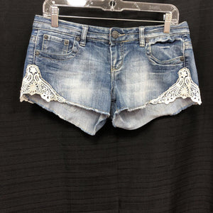Lace Denim Shorts