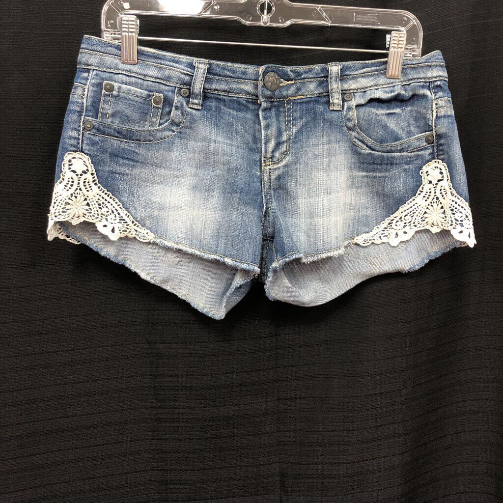 Lace Denim Shorts