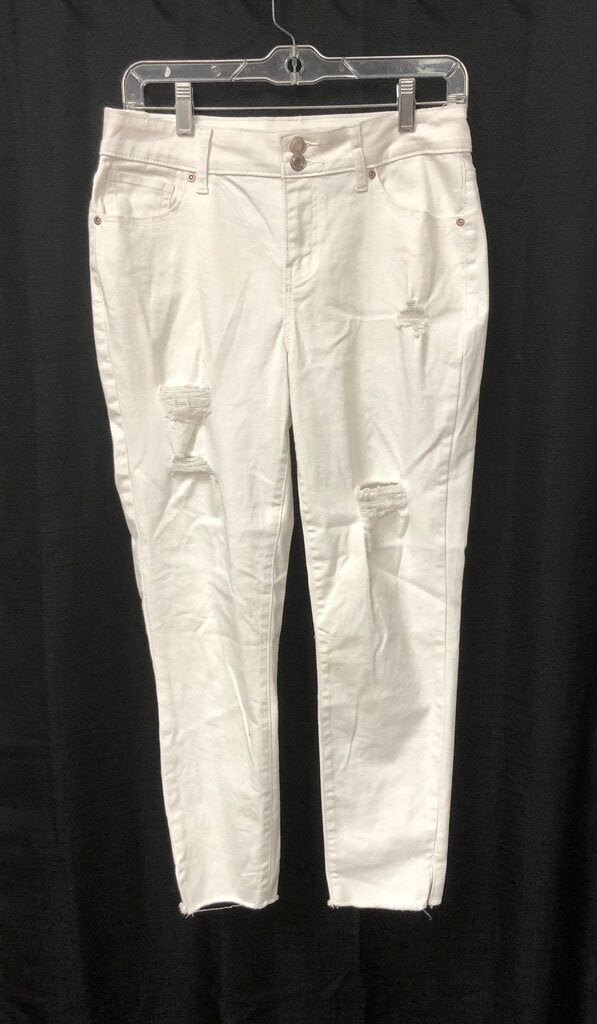 High Rise Ripped Double Button Denim Jeggings