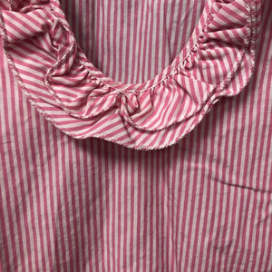 Ruffle Neckline Striped Top