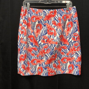 Lobster Print Stretch Cotton Canvas Skirt