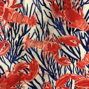 Lobster Print Stretch Cotton Canvas Skirt