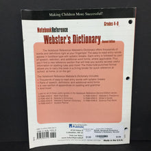 Load image into Gallery viewer, Notebook Reference Webster's Dictionary: Second Edition (Grades 4-8) (Language) -educational paperback
