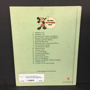 Walt Disney Alphabet A-Z (Fun-To-Learn Library Vol 1) -character reader hardcover