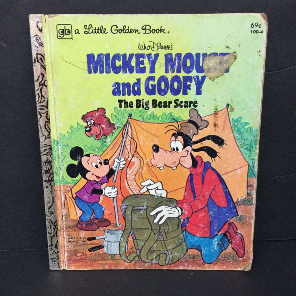 The Big Bear Scare (Disney Mickey Mouse & Friends / Mickey & Goofy) (Golden Book, Vintage Collectible 1980) -character hardcover