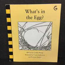 Load image into Gallery viewer, What's in the Egg? (Cynthia Belnap) (Pearson) -reader paperback
