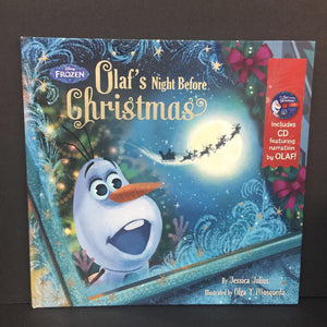 Frozen Olaf's Night Before Christmas Book & CD (Jessica Julius) (Season: Winter, Holiday) -character hardcover