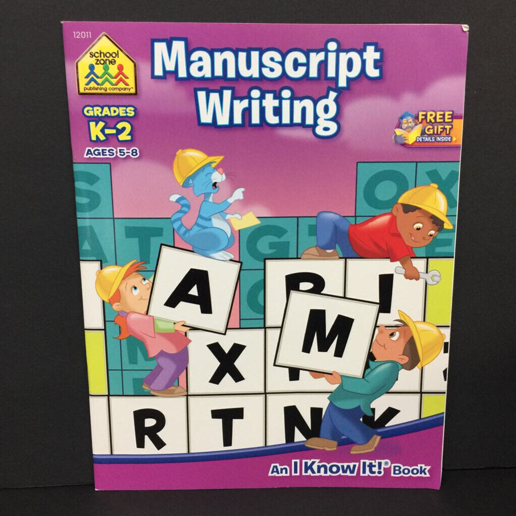 Manuscript Writing (School Zone Grades K-2) -workbook paperback