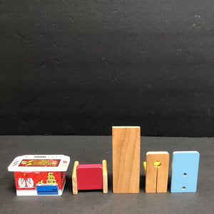 Wooden Dollhouse Furniture Set