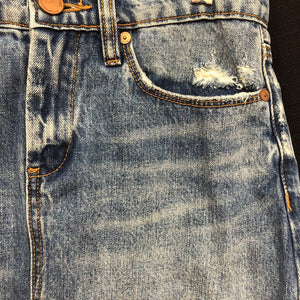 Raw Hem Denim Mini Skirt (Blank NYC)