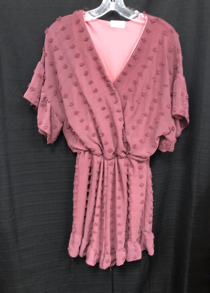 Swiss Dot Romper (Pink Lily)