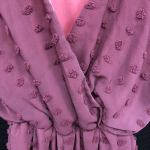 Swiss Dot Romper (Pink Lily)