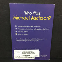 Load image into Gallery viewer, Who Was Michael Jackson? (Who HQ) (Megan Stine) (Notable Person) (Black History Month) (Music) -educational series paperback
