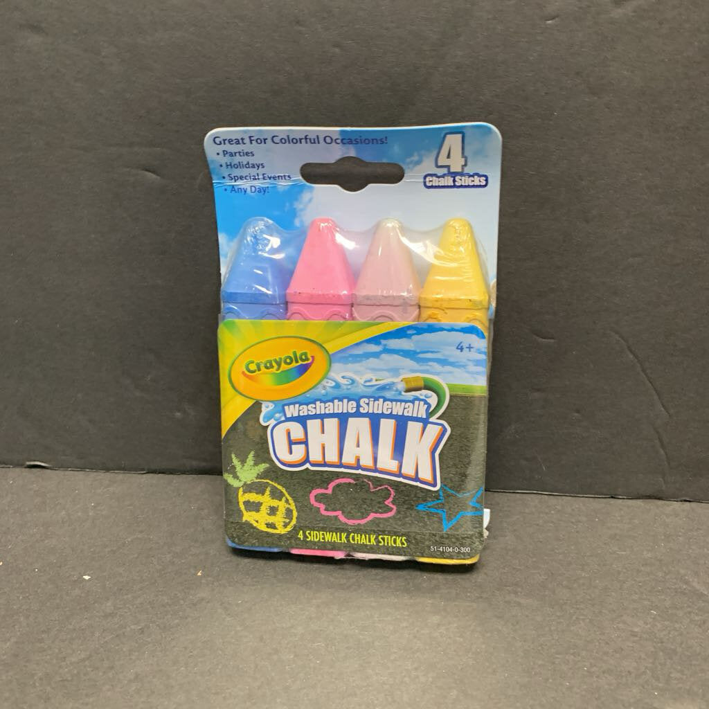 4pk Washable Sidewalk Chalk (NEW)