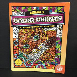 Animals (Color Counts: A Color by Number Collection) -activity paperback