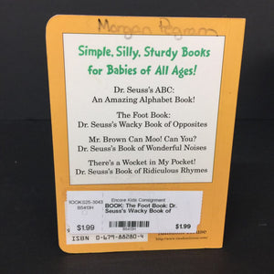 The Foot Book: Dr. Seuss's Wacky Book of Opposites -dr. seuss board