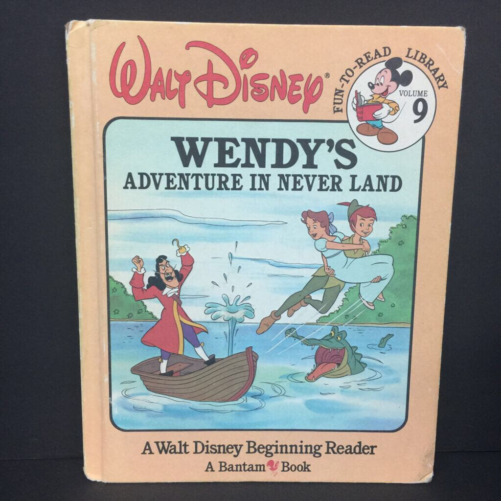 Wendy's Adventure in Neverland (Walt Disney Fun-To-Read Library Vol 9.) (Vintage Collectible 1986) -character hardcover