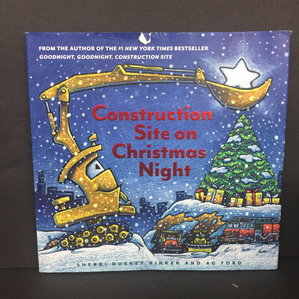 Construction Site on Christmas Night (Sherri Duskey Rinker & AG Ford) (Season: Winter, Holiday) -hardcover