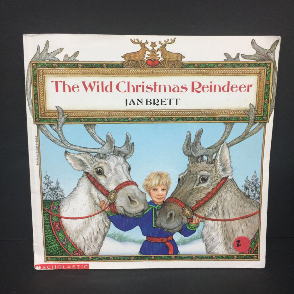 The Wild Christmas Reindeer (Jan Brett) (Season: Winter, Holiday: Christmas) -paperback