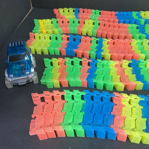 Glowing Car Raceway Tracks w/Car Battery Operated