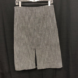 Striped Textured A-Line Midi Skirt