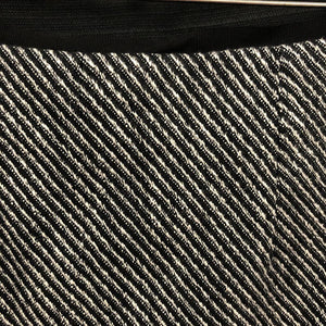 Striped Textured A-Line Midi Skirt