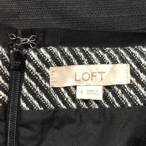 Striped Textured A-Line Midi Skirt