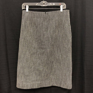 Striped Textured A-Line Midi Skirt