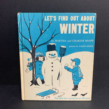 Load image into Gallery viewer, Let&#39;s Find Out About Winter (Martha and Charles Shapp) (Vintage Collectible 1963) (Season) -hardcover
