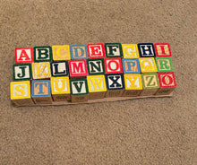 Load image into Gallery viewer, small wooden alphabet blocks
