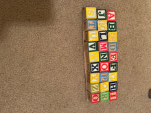 Load image into Gallery viewer, small wooden alphabet blocks

