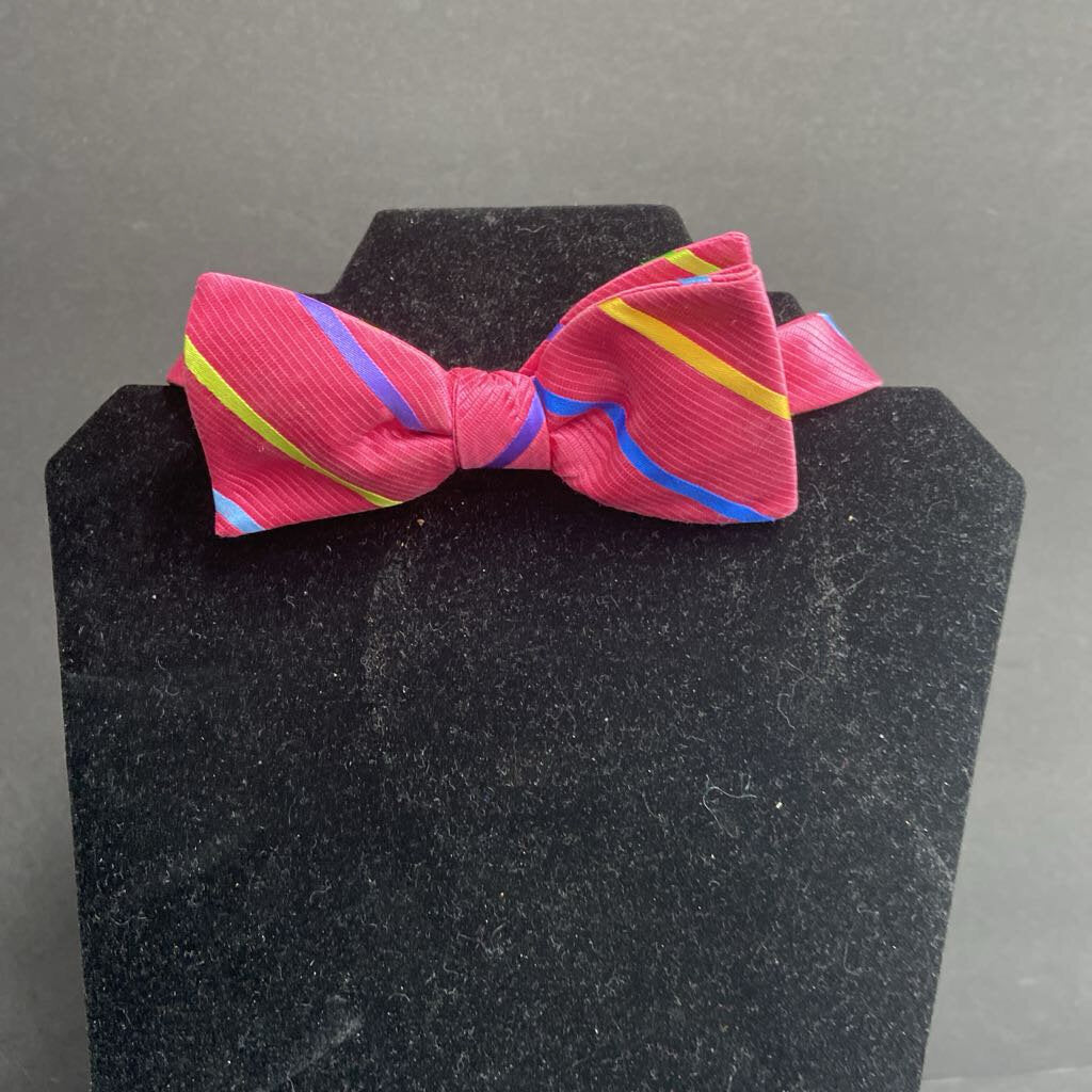 Boys Striped Clip On Bowtie