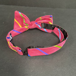 Boys Striped Clip On Bowtie