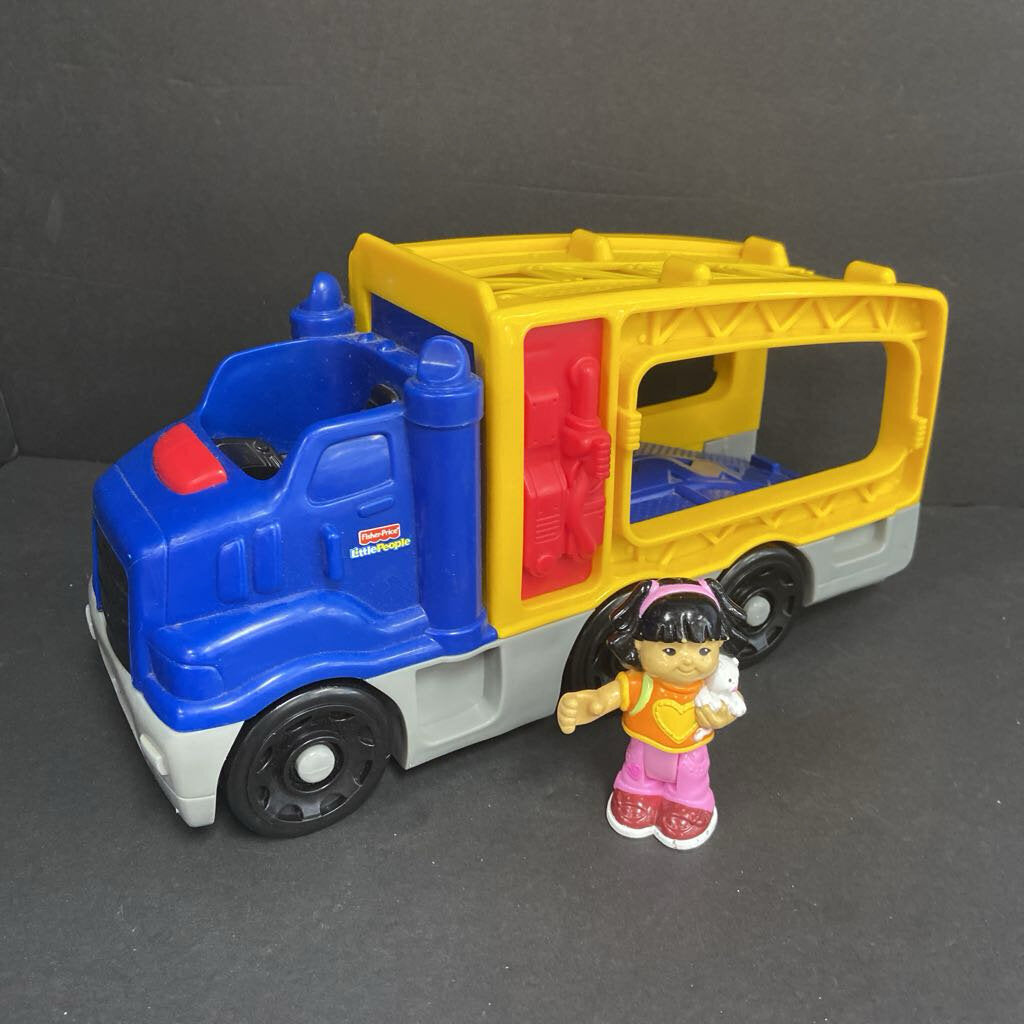 Race Car Carrier Truck w/Figure Battery Operated