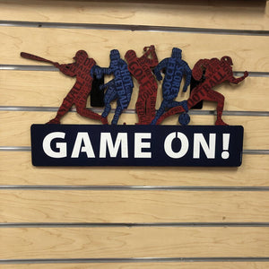 "Game On!" Sports Metal Sign