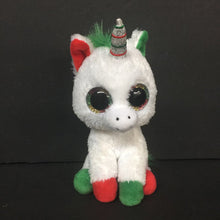 Load image into Gallery viewer, Candy Cane the Christmas Unicorn Beanie Boo
