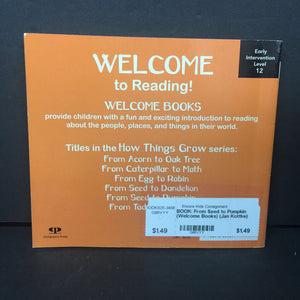 From Seed to Pumpkin (Welcome Books) (Jan Kottke) (Environment; Season: Fall) -educational reader paperback