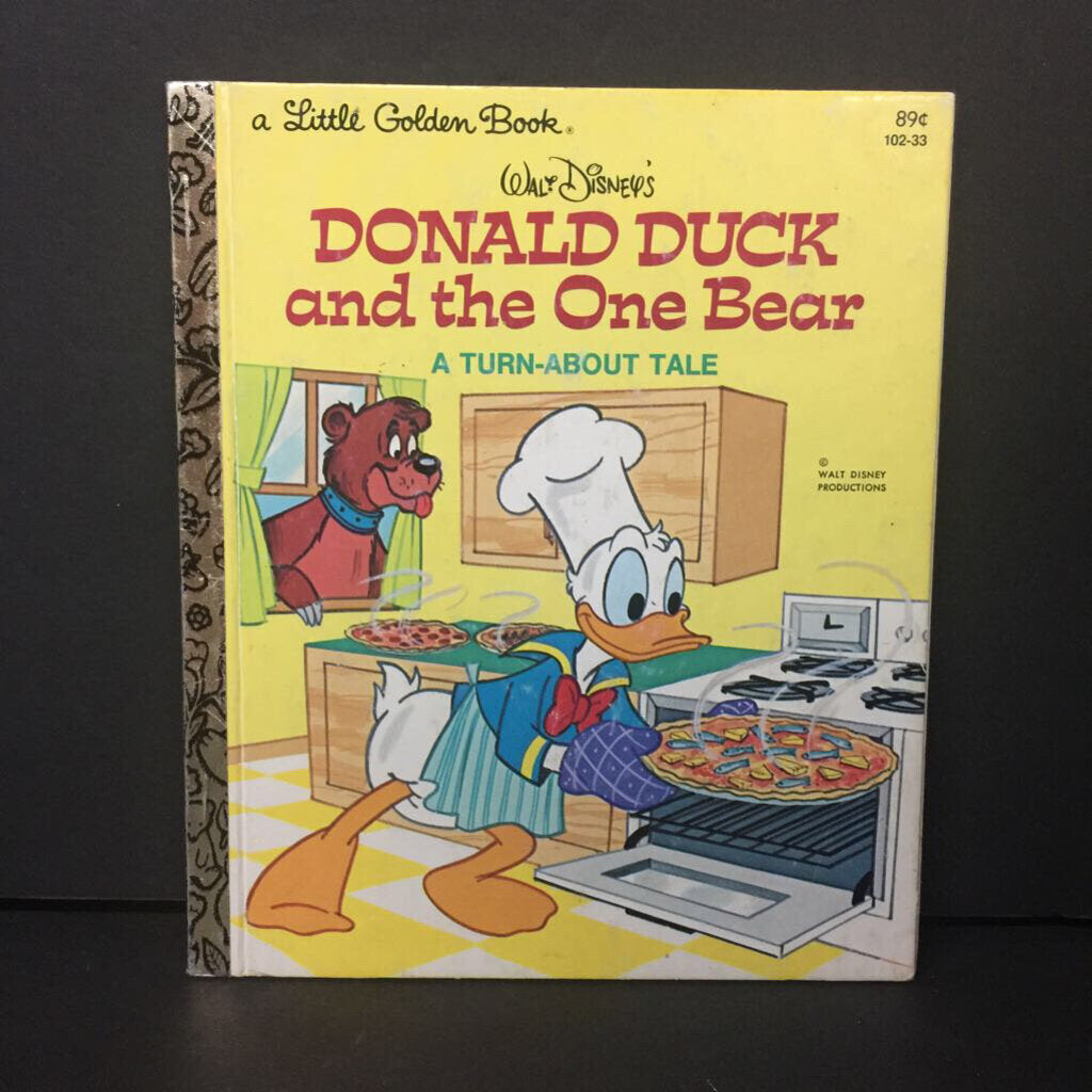 Donald Duck and the One Bear: A Turn About Tale (Walt Disney) (Golden Book Vintage Collectible 1981) -character hardcover