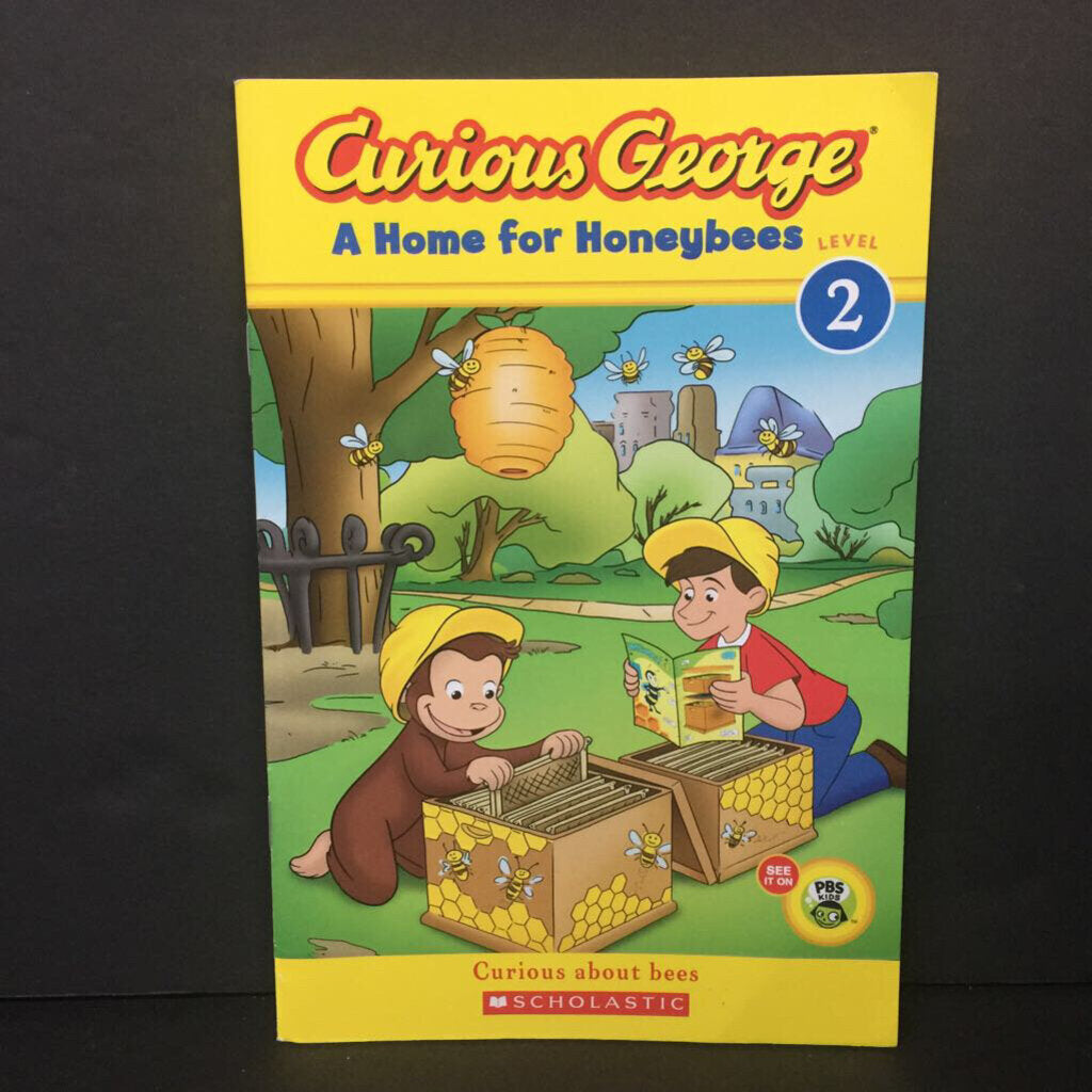 A Home for Honeybees (Curious George Level 2) (Insects) -educational character reader paperback