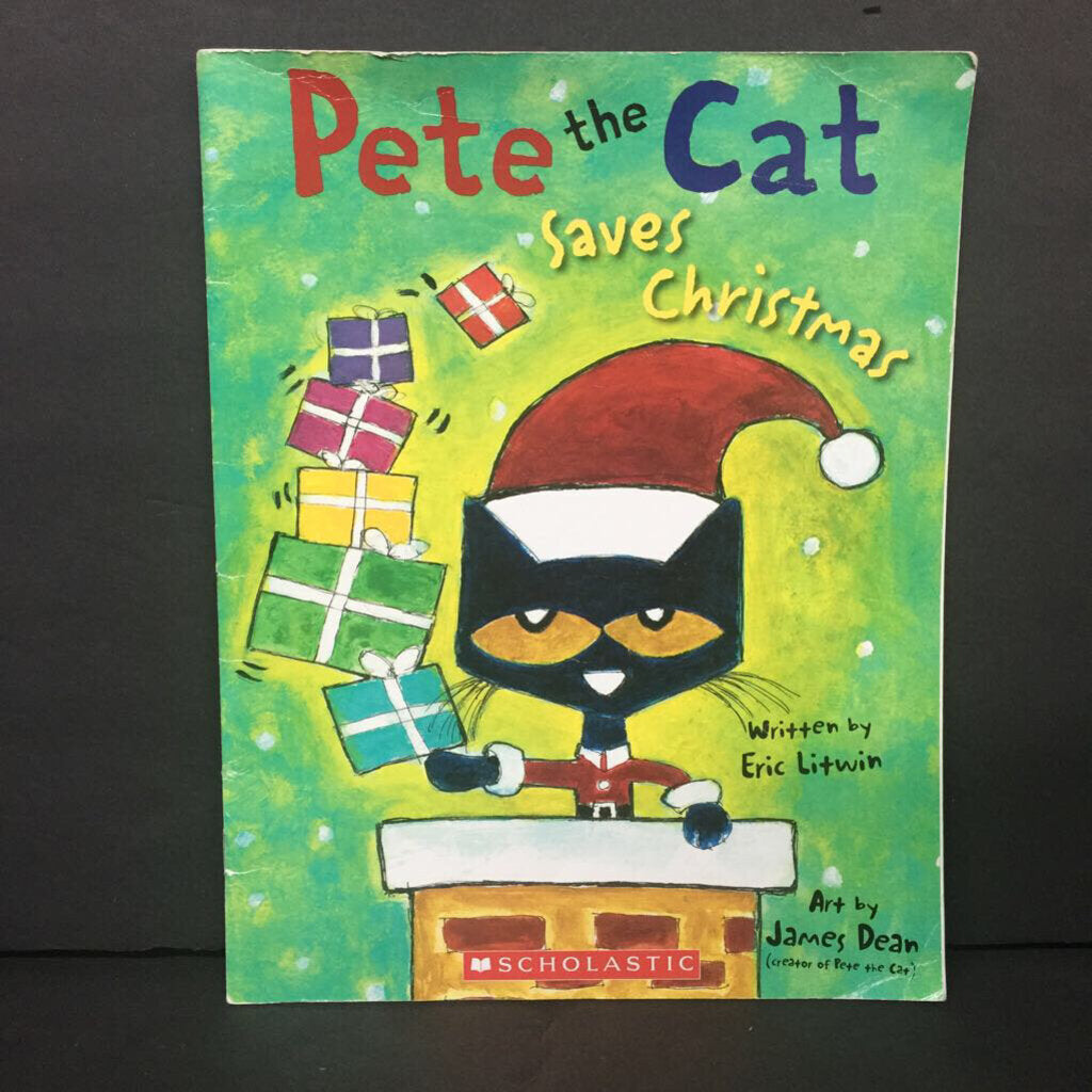 Pete the Cat Saves Christmas (Eric Litwin & James Dean) (Season: Winter, Holiday) -character paperback